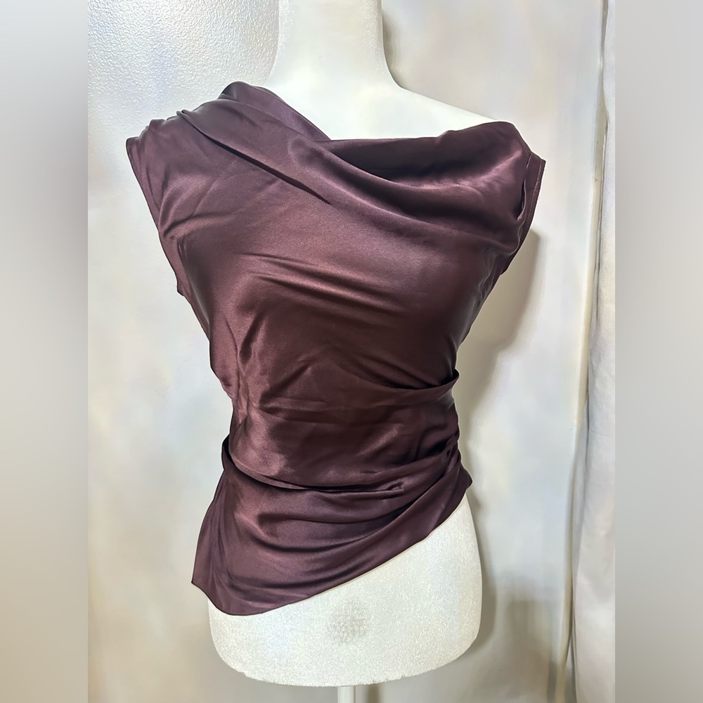SOLD-Staud silk asymmetrical top